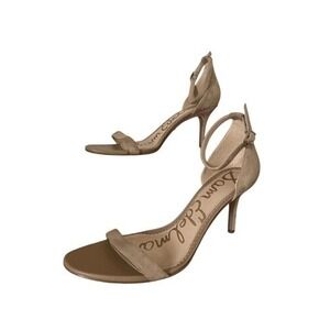 Sam Edelman Patti‎ Heeled Sandals Women 11 Taupe Minimalist Wedding Nude Heels